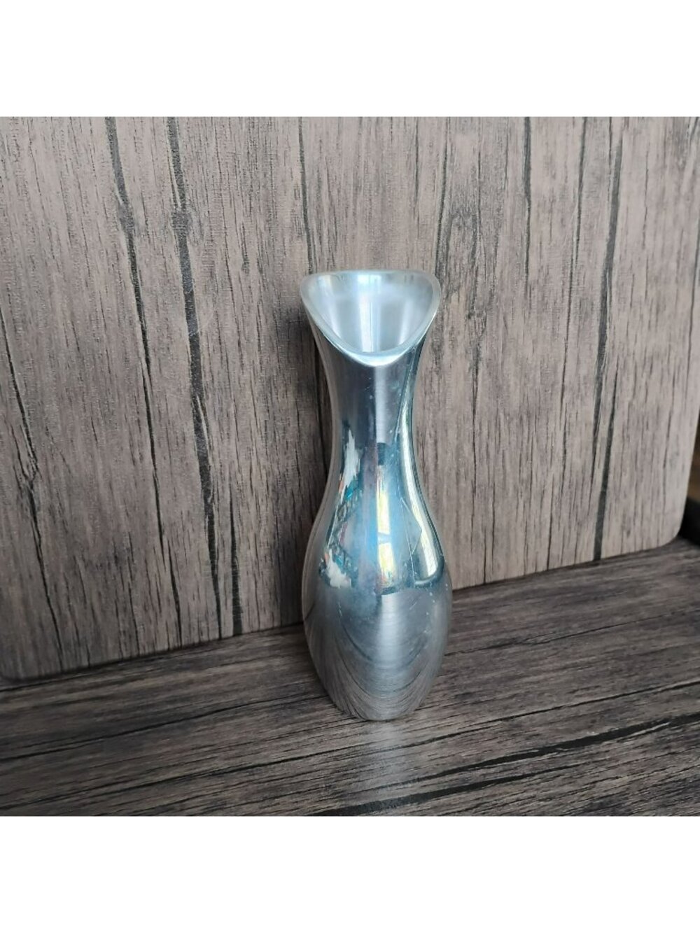 Vintage Nambé Vesta Bud Vase 6181 Mid Century Modern Silver Metal 7" Modernist